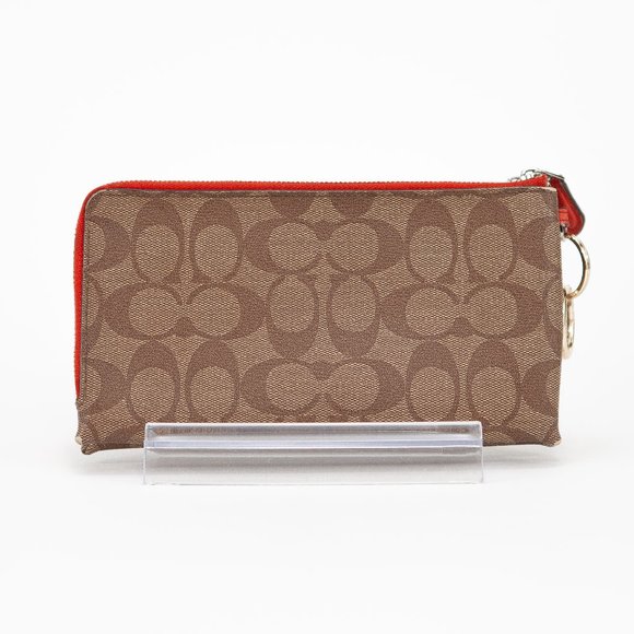 COACH Signature Double Corner Zip Wristlet - Picture 3 of 13